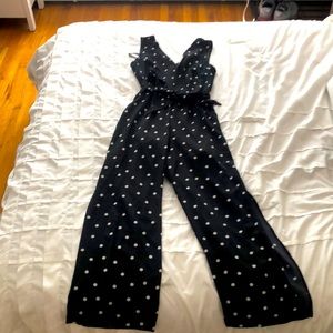 Black with White Polka-dot Jumpsuit with slids